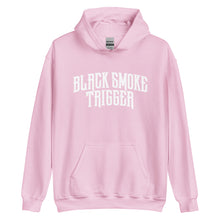 Load image into Gallery viewer, BST White Logo Hoodie - Black Smoke Trigger