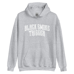 BST White Logo Hoodie - Black Smoke Trigger