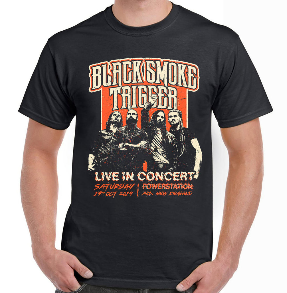 Black Smoke Trigger - Live In Concert Shirt - Orange/Cream - Black Smoke Trigger